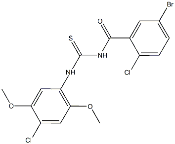 N-(5-bromo-2-chlorobenzoyl)-N'-(4-chloro-2,5-dimethoxyphenyl)thiourea 구조식 이미지