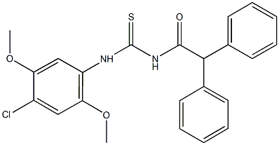 N-(4-chloro-2,5-dimethoxyphenyl)-N'-(diphenylacetyl)thiourea Structure