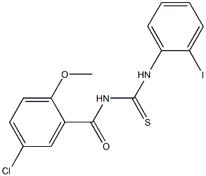N-(5-chloro-2-methoxybenzoyl)-N'-(2-iodophenyl)thiourea Structure