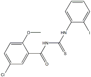 N-(5-chloro-2-methoxybenzoyl)-N'-(2-iodophenyl)thiourea 구조식 이미지