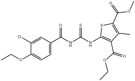 4-ethyl 2-methyl 5-({[(3-chloro-4-ethoxybenzoyl)amino]carbothioyl}amino)-3-methyl-2,4-thiophenedicarboxylate 구조식 이미지