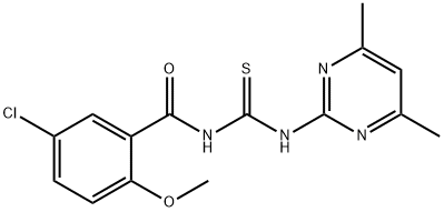 N-(5-chloro-2-methoxybenzoyl)-N'-(4,6-dimethyl-2-pyrimidinyl)thiourea 구조식 이미지