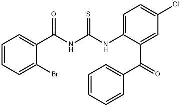 N-(2-benzoyl-4-chlorophenyl)-N'-(2-bromobenzoyl)thiourea 구조식 이미지