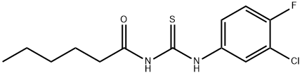 N-(3-chloro-4-fluorophenyl)-N'-hexanoylthiourea Structure