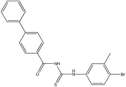 N-([1,1'-biphenyl]-4-ylcarbonyl)-N'-(4-bromo-3-methylphenyl)thiourea 구조식 이미지