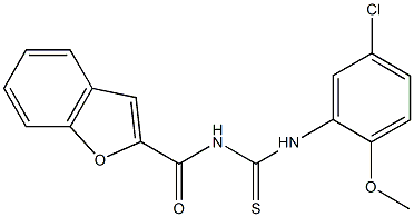 N-(1-benzofuran-2-ylcarbonyl)-N'-(5-chloro-2-methoxyphenyl)thiourea 구조식 이미지