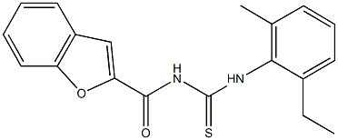 N-(1-benzofuran-2-ylcarbonyl)-N'-(2-ethyl-6-methylphenyl)thiourea 구조식 이미지