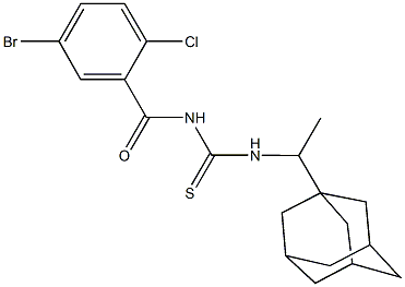 N-[1-(1-adamantyl)ethyl]-N'-(5-bromo-2-chlorobenzoyl)thiourea 구조식 이미지