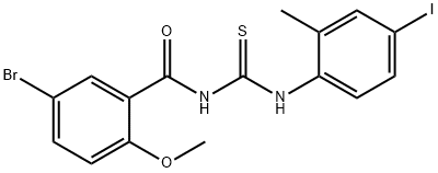 N-(5-bromo-2-methoxybenzoyl)-N'-(4-iodo-2-methylphenyl)thiourea 구조식 이미지