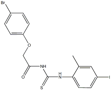 N-[(4-bromophenoxy)acetyl]-N'-(4-iodo-2-methylphenyl)thiourea 구조식 이미지