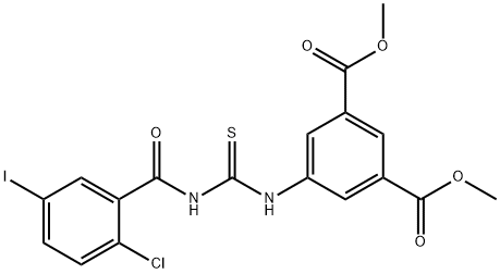 dimethyl 5-({[(2-chloro-5-iodobenzoyl)amino]carbothioyl}amino)isophthalate Structure