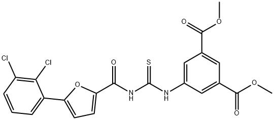 dimethyl 5-[({[5-(2,3-dichlorophenyl)-2-furoyl]amino}carbothioyl)amino]isophthalate Structure