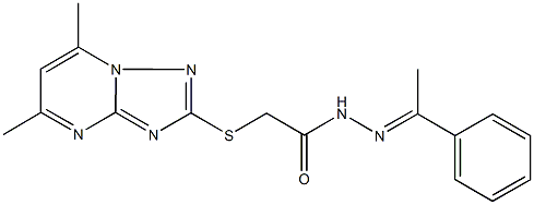 2-[(5,7-dimethyl[1,2,4]triazolo[1,5-a]pyrimidin-2-yl)sulfanyl]-N'-(1-phenylethylidene)acetohydrazide 구조식 이미지