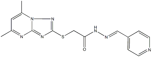 2-[(5,7-dimethyl[1,2,4]triazolo[1,5-a]pyrimidin-2-yl)sulfanyl]-N'-(4-pyridinylmethylene)acetohydrazide Structure