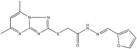 2-[(5,7-dimethyl[1,2,4]triazolo[1,5-a]pyrimidin-2-yl)sulfanyl]-N'-(2-furylmethylene)acetohydrazide 구조식 이미지