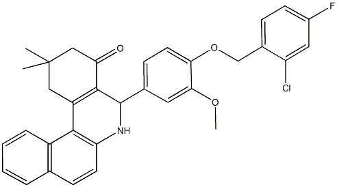 5-{4-[(2-chloro-4-fluorobenzyl)oxy]-3-methoxyphenyl}-2,2-dimethyl-2,3,5,6-tetrahydrobenzo[a]phenanthridin-4(1H)-one Structure