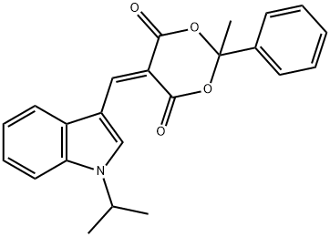 5-[(1-isopropyl-1H-indol-3-yl)methylene]-2-methyl-2-phenyl-1,3-dioxane-4,6-dione 구조식 이미지