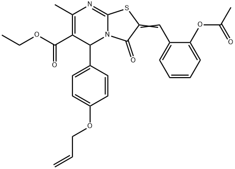 ethyl 2-[2-(acetyloxy)benzylidene]-5-[4-(allyloxy)phenyl]-7-methyl-3-oxo-2,3-dihydro-5H-[1,3]thiazolo[3,2-a]pyrimidine-6-carboxylate Structure