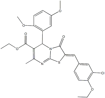 ethyl 2-(3-chloro-4-ethoxybenzylidene)-5-(2,5-dimethoxyphenyl)-7-methyl-3-oxo-2,3-dihydro-5H-[1,3]thiazolo[3,2-a]pyrimidine-6-carboxylate Structure