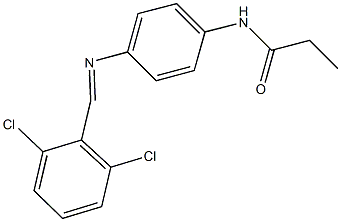 N-{4-[(2,6-dichlorobenzylidene)amino]phenyl}propanamide 구조식 이미지