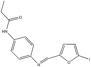 N-(4-{[(5-iodo-2-furyl)methylene]amino}phenyl)propanamide 구조식 이미지