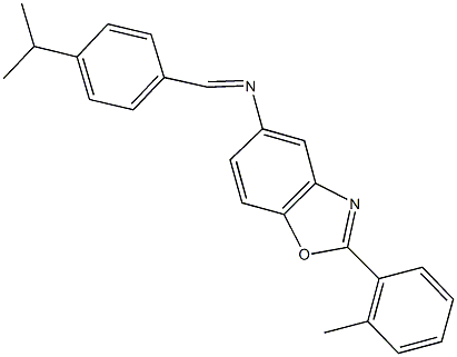 N-(4-isopropylbenzylidene)-N-[2-(2-methylphenyl)-1,3-benzoxazol-5-yl]amine Structure