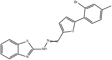 5-(2-bromo-4-methylphenyl)-2-furaldehyde 1,3-benzothiazol-2-ylhydrazone Structure