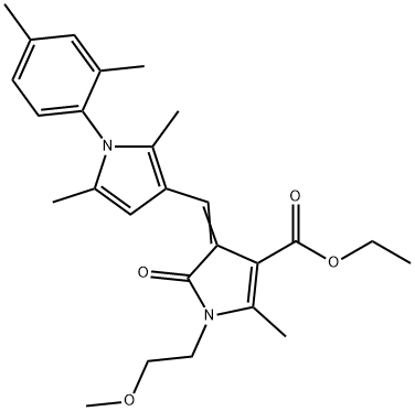 ethyl 4-{[1-(2,4-dimethylphenyl)-2,5-dimethyl-1H-pyrrol-3-yl]methylene}-1-(2-methoxyethyl)-2-methyl-5-oxo-4,5-dihydro-1H-pyrrole-3-carboxylate Structure