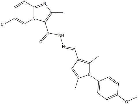 6-chloro-N'-{[1-(4-methoxyphenyl)-2,5-dimethyl-1H-pyrrol-3-yl]methylene}-2-methylimidazo[1,2-a]pyridine-3-carbohydrazide 구조식 이미지
