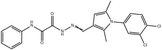 2-(2-{[1-(3,4-dichlorophenyl)-2,5-dimethyl-1H-pyrrol-3-yl]methylene}hydrazino)-2-oxo-N-phenylacetamide 구조식 이미지