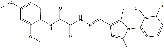 2-(2-{[1-(2,3-dichlorophenyl)-2,5-dimethyl-1H-pyrrol-3-yl]methylene}hydrazino)-N-(2,4-dimethoxyphenyl)-2-oxoacetamide 구조식 이미지