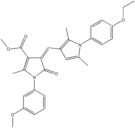 methyl 4-{[1-(4-ethoxyphenyl)-2,5-dimethyl-1H-pyrrol-3-yl]methylene}-1-(3-methoxyphenyl)-2-methyl-5-oxo-4,5-dihydro-1H-pyrrole-3-carboxylate Structure