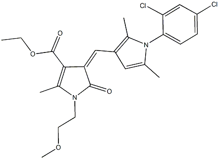 ethyl 4-{[1-(2,4-dichlorophenyl)-2,5-dimethyl-1H-pyrrol-3-yl]methylene}-1-(2-methoxyethyl)-2-methyl-5-oxo-4,5-dihydro-1H-pyrrole-3-carboxylate 구조식 이미지