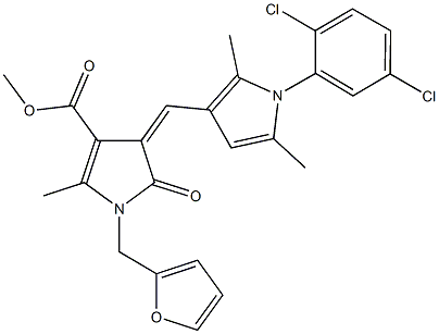 methyl 4-{[1-(2,5-dichlorophenyl)-2,5-dimethyl-1H-pyrrol-3-yl]methylene}-1-(2-furylmethyl)-2-methyl-5-oxo-4,5-dihydro-1H-pyrrole-3-carboxylate Structure