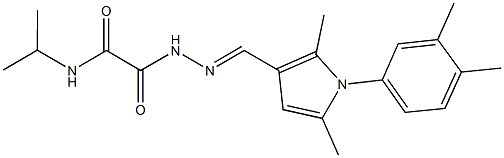 2-(2-{[1-(3,4-dimethylphenyl)-2,5-dimethyl-1H-pyrrol-3-yl]methylene}hydrazino)-N-isopropyl-2-oxoacetamide 구조식 이미지