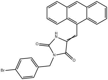 5-(9-anthrylmethylene)-3-(4-bromobenzyl)-2,4-imidazolidinedione 구조식 이미지