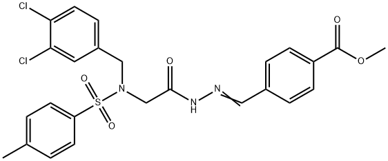 methyl 4-[2-({(3,4-dichlorobenzyl)[(4-methylphenyl)sulfonyl]amino}acetyl)carbohydrazonoyl]benzoate Structure