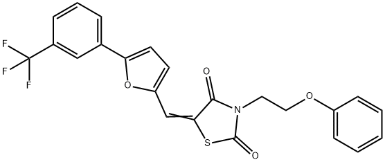 3-(2-phenoxyethyl)-5-({5-[3-(trifluoromethyl)phenyl]-2-furyl}methylene)-1,3-thiazolidine-2,4-dione 구조식 이미지