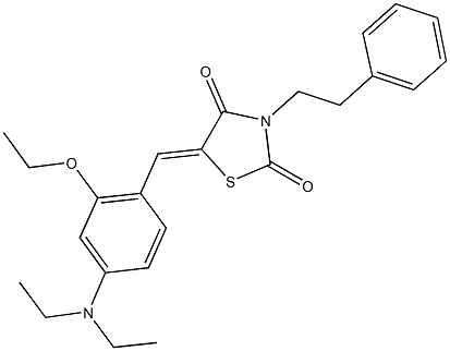 5-[4-(diethylamino)-2-ethoxybenzylidene]-3-(2-phenylethyl)-1,3-thiazolidine-2,4-dione Structure