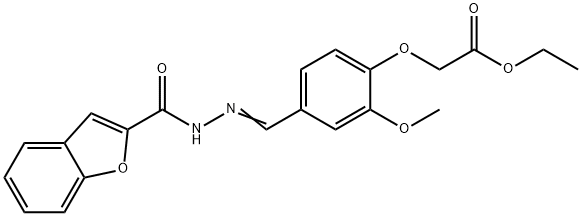 ethyl {4-[2-(1-benzofuran-2-ylcarbonyl)carbohydrazonoyl]-2-methoxyphenoxy}acetate Structure