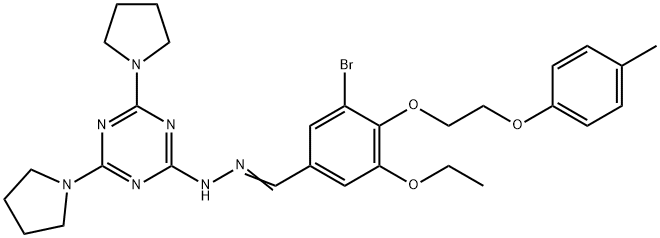 3-bromo-5-ethoxy-4-[2-(4-methylphenoxy)ethoxy]benzaldehyde (4,6-dipyrrolidin-1-yl-1,3,5-triazin-2-yl)hydrazone Structure