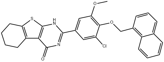 2-[3-chloro-5-methoxy-4-(1-naphthylmethoxy)phenyl]-5,6,7,8-tetrahydro[1]benzothieno[2,3-d]pyrimidin-4(3H)-one Structure