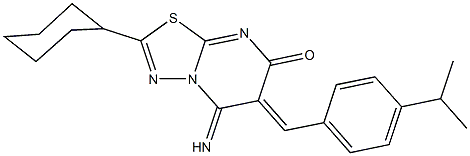 2-cyclohexyl-5-imino-6-(4-isopropylbenzylidene)-5,6-dihydro-7H-[1,3,4]thiadiazolo[3,2-a]pyrimidin-7-one 구조식 이미지