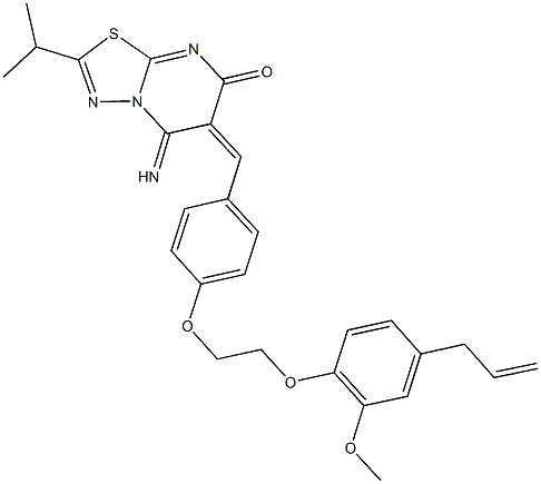 6-{4-[2-(4-allyl-2-methoxyphenoxy)ethoxy]benzylidene}-5-imino-2-isopropyl-5,6-dihydro-7H-[1,3,4]thiadiazolo[3,2-a]pyrimidin-7-one Structure