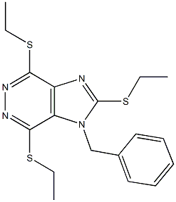 1-benzyl-2,4,7-tris(ethylsulfanyl)-1H-imidazo[4,5-d]pyridazine 구조식 이미지