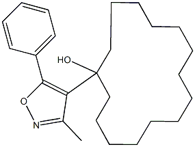 1-(3-methyl-5-phenyl-4-isoxazolyl)cyclopentadecanol Structure