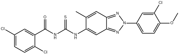 N-[2-(3-chloro-4-methoxyphenyl)-6-methyl-2H-1,2,3-benzotriazol-5-yl]-N'-(2,5-dichlorobenzoyl)thiourea 구조식 이미지