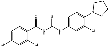 N-[3-chloro-4-(1-pyrrolidinyl)phenyl]-N'-(2,4-dichlorobenzoyl)thiourea Structure
