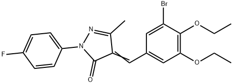 4-(3-bromo-4,5-diethoxybenzylidene)-2-(4-fluorophenyl)-5-methyl-2,4-dihydro-3H-pyrazol-3-one Structure