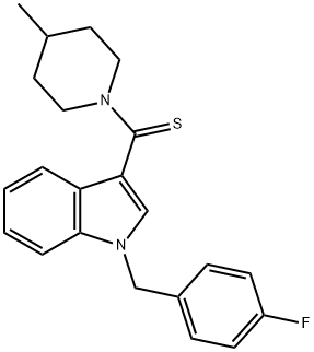 1-(4-fluorobenzyl)-3-[(4-methyl-1-piperidinyl)carbothioyl]-1H-indole 구조식 이미지